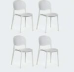 Kit 6 sedie polipropilene cucina bar ristorante sedia interno esterno bianco 150ro - immagine 7