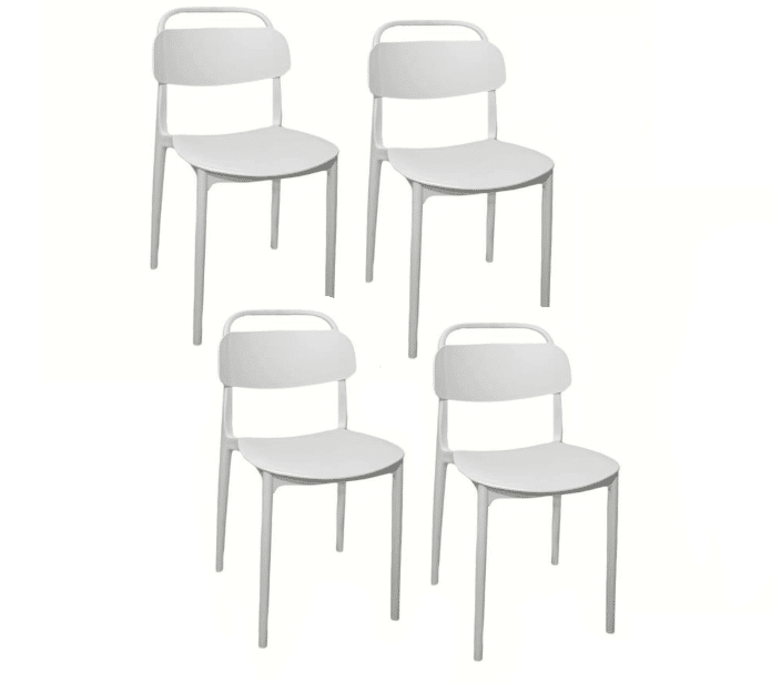 kit 4 sedie bianco Kit 4 sedie polipropilene cucina bar ristorante sedia interno esterno bianco cue198 - immagine 1