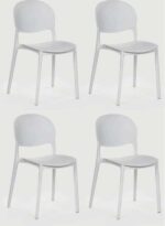 Kit 4 sedie polipropilene cucina bar ristorante sedia interno esterno bianco 150ro - immagine 6