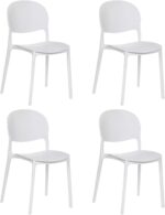Kit 4 sedie polipropilene cucina bar ristorante sedia interno esterno bianco 150ro