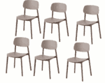 Kit 6 sedie polipropilene cucina bar ristorante sedia interno esterno tortora 733k