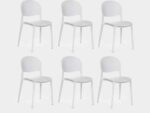 Kit 6 sedie polipropilene cucina bar ristorante sedia interno esterno bianco 150ro - immagine 6