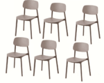 Kit 6 sedie polipropilene cucina bar ristorante sedia interno esterno tortora 733k - immagine 3
