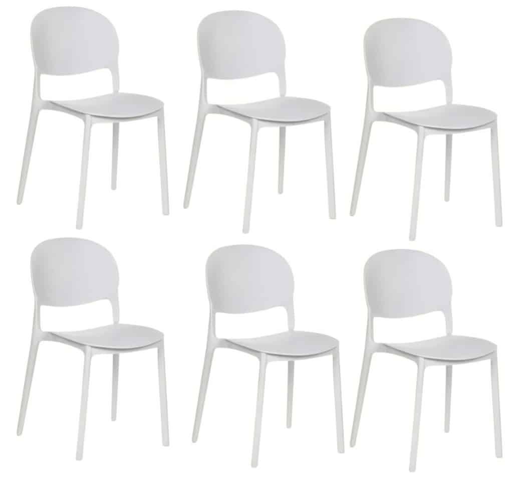 kit 6 sedie Kit 6 sedie polipropilene cucina bar ristorante sedia interno esterno bianco 150ro - immagine 1
