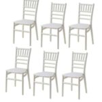 Kit 6 sedie polipropilene cucina bar ristorante sedia interno esterno bianco wedding 566v - immagine 2