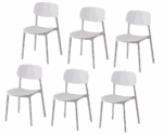 Kit 6 sedie polipropilene cucina bar ristorante sedia interno esterno bianco 719k