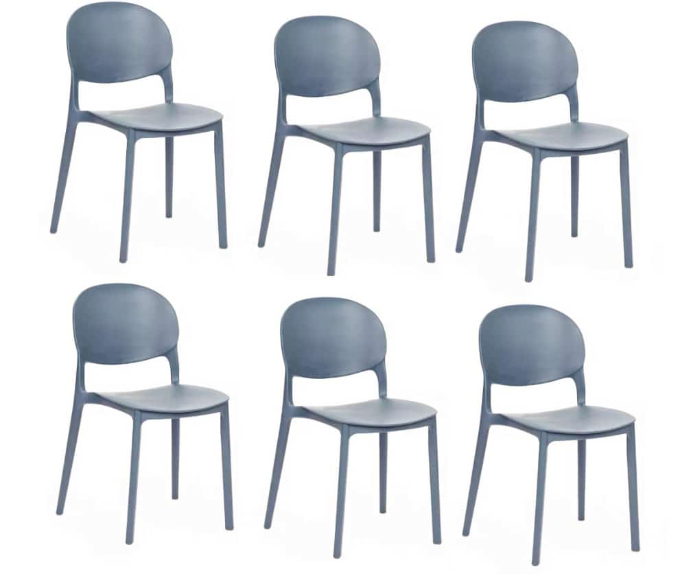 kit 6 sedie grigio Kit 6 sedie polipropilene cucina cucina bar ristorante sedia interno esterno grigio 174ro - immagine 1