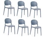 Kit 6 sedie polipropilene cucina cucina bar ristorante sedia interno esterno grigio 174ro