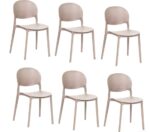Kit 6 sedie polipropilene cucina bar ristorante sedia interno esterno beige 167ro - immagine 5