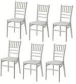 Kit 6 sedie polipropilene cucina bar ristorante sedia interno esterno bianco wedding 566v
