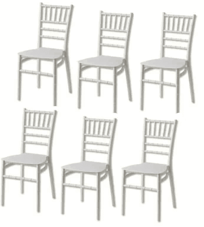 kit 6 sedie wedding Kit 6 sedie polipropilene cucina bar ristorante sedia interno esterno bianco wedding 566v - immagine 1