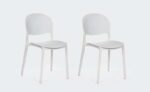 Kit 2 sedie polipropilene cucina bar ristorante sedia interno esterno bianco 150ro - immagine 6