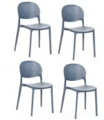 Kit 2 sedie polipropilene cucina cucina bar ristorante sedia interno esterno grigio 174ro - immagine 6