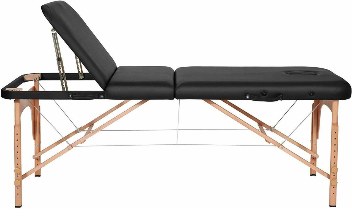 LETTINO MASSAGGIO MASSAGGI PER ESTETISTA FISIOTERAPIA 3 ZONE LEGNO E ACCIAIO 470 - immagine 2