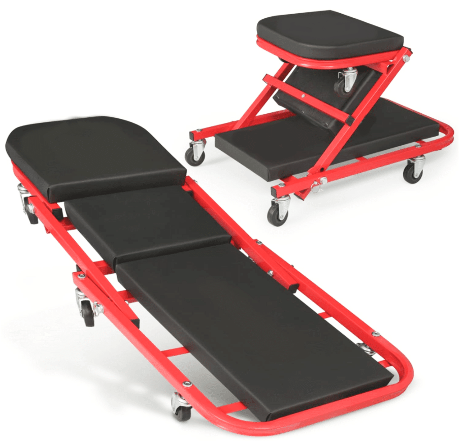 lettino LETTINO SOTTO AUTO MACCHINA 2 IN 1 SGABELLO CARRELLO MECCANICO OFFICINA 010ox - immagine 1