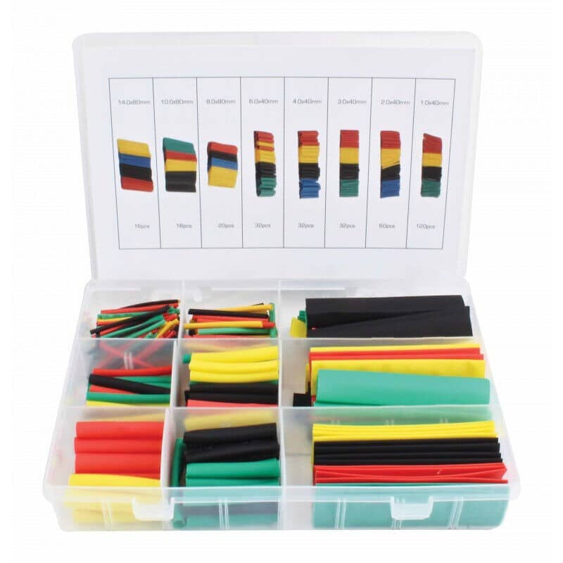 list SET 328 PZ PEZZI GUAINE TERMORESTRINGENTI TERMORETRAIBILI CAVI ELETTRICI 529sa - immagine 1