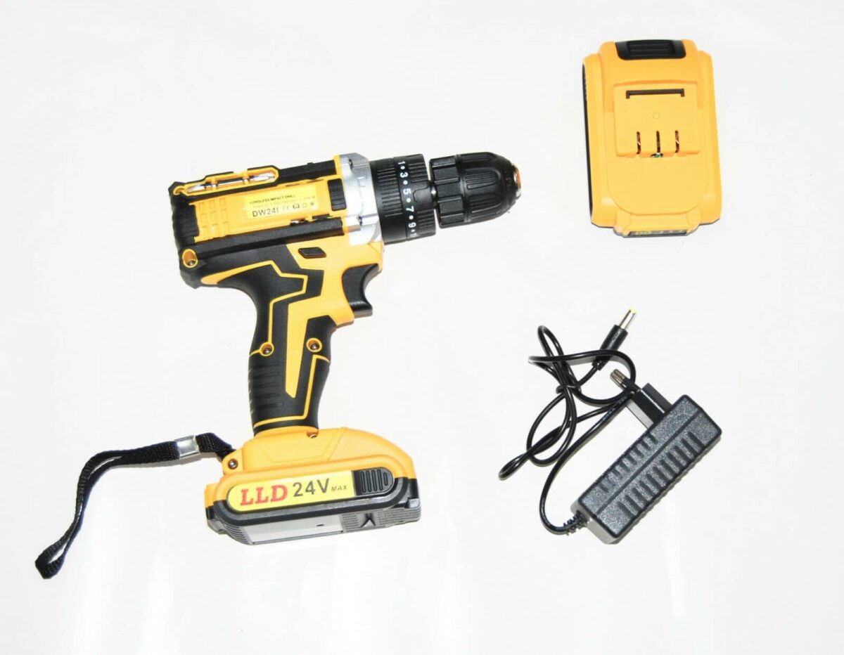 TRAPANO AVVITATORE 2 BATTERIE LITIO DOPPIA BATTERIA LITIO PERCUSSIONE 24 V LLD - immagine 3