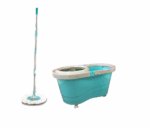 MOCIO MICROFIBRA SECCHIO LAVAPAVIMENTI CESTELLO ROTANTE CENTRIFUGA ACCIAIO 678en - immagine 2