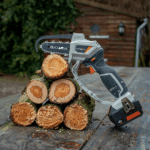 MINI MOTOSEGA ELETTROSEGA DA POTA POTATURA BARRA CATENA BATTERIA LITIO 18V 2,0 Ah - immagine 6