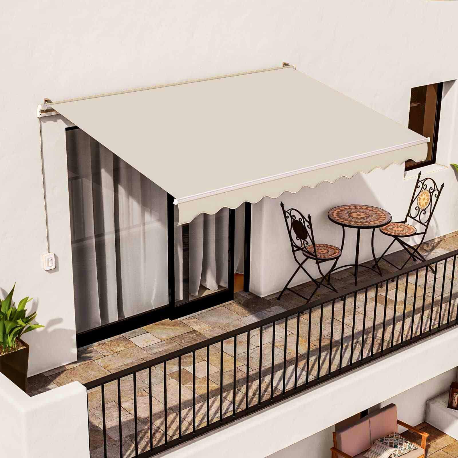 motorizzata TENDA DA SOLE MOTORIZZATA INCLINAZIONE FISSA BEIGE BALCONE 300 x 200 CM 805VE - immagine 1