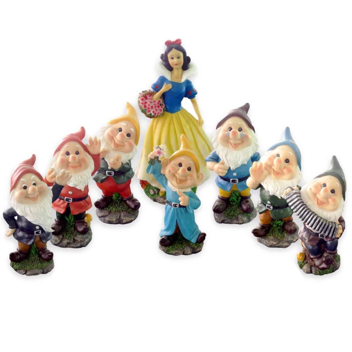 BIANCANEVE 7 NANI SETTE NANO POLIRESINA GIARDINO NANETTI PRATO GNOMI STATUA V - immagine 2