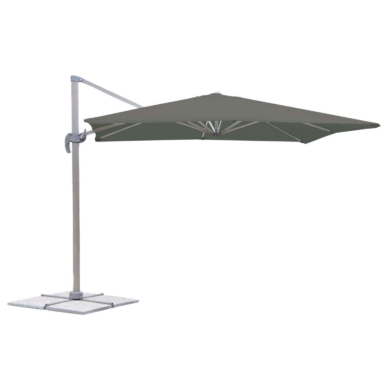 omb OMBRELLONE A BRACCIO PARASOLE GIARDINO 3x3 mt DECENTRATO GAZEBO GRIGIO 722ve - immagine 1