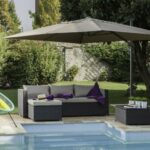OMBRELLONE A BRACCIO PARASOLE GIARDINO 3x3 mt DECENTRATO GAZEBO TORTORA 280V - immagine 3