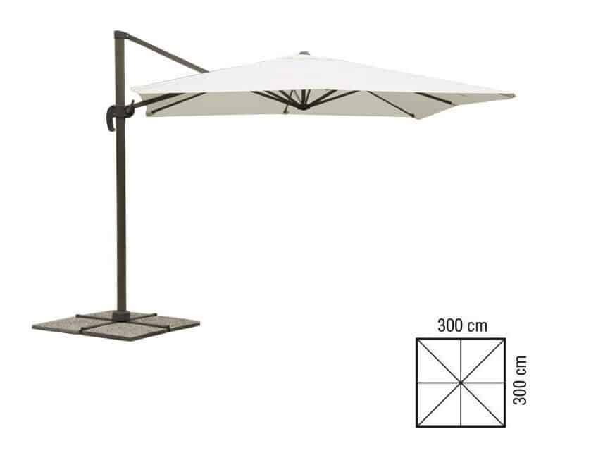 omn 1 OMBRELLONE A BRACCIO PARASOLE GIARDINO 3x3 mt DECENTRATO GAZEBO BIANCO 715V - immagine 1