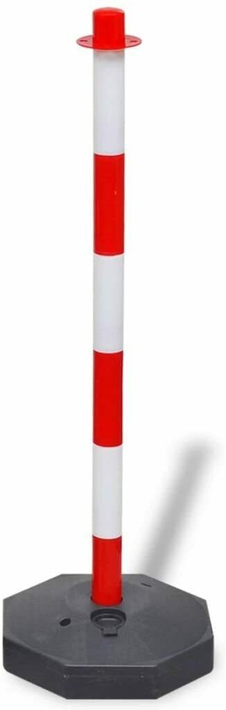 pal COLONNINA STRADALE PALETTO PALETTI SEGNALETICA BICOLORE CON BASE RIEMPIBILE H.90 - immagine 1