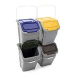 Poker bidoni pattumiere pattumiera plastica raccolta differenziata rifiuti 856du - immagine 6