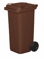PATTUMIERA BIDONE RACCOLTA DIFFERENZIATA 120 LT NORME EN840 HACCP COPERCHIO MARRONE