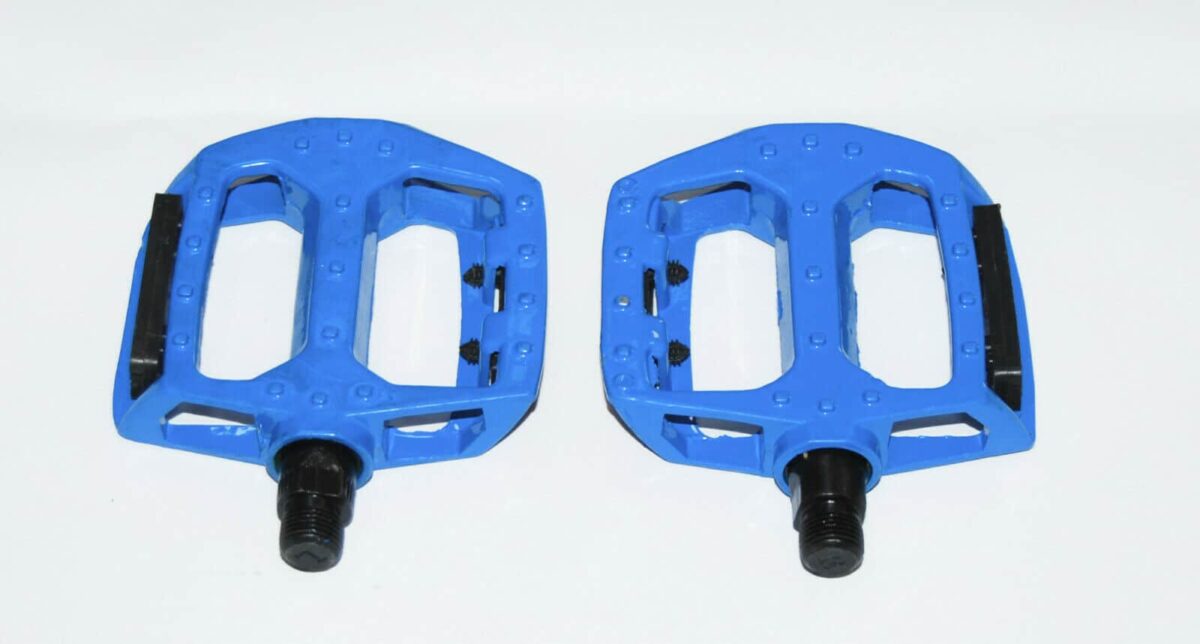 COPPIA PEDALI ANTISCIVOLO MOUNTAIN BIKE BICI BICICLETTA MTB RIFRANGENTI BLU WS - immagine 3