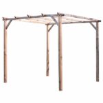 Kit pergola pergolato legno 3x3 mt copertura 2 pz arella canna bambù 015riv - immagine 5