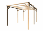 Kit pergola pergolato legno 3x5 mt copertura 2 pz arella mezza canna bambù 71926be - immagine 5