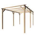 KIT PERGOLA PERGOLATO LEGNO 3X5 MT CON COPERTURA ARELLA CANNETTE BAMBU 898v - immagine 5