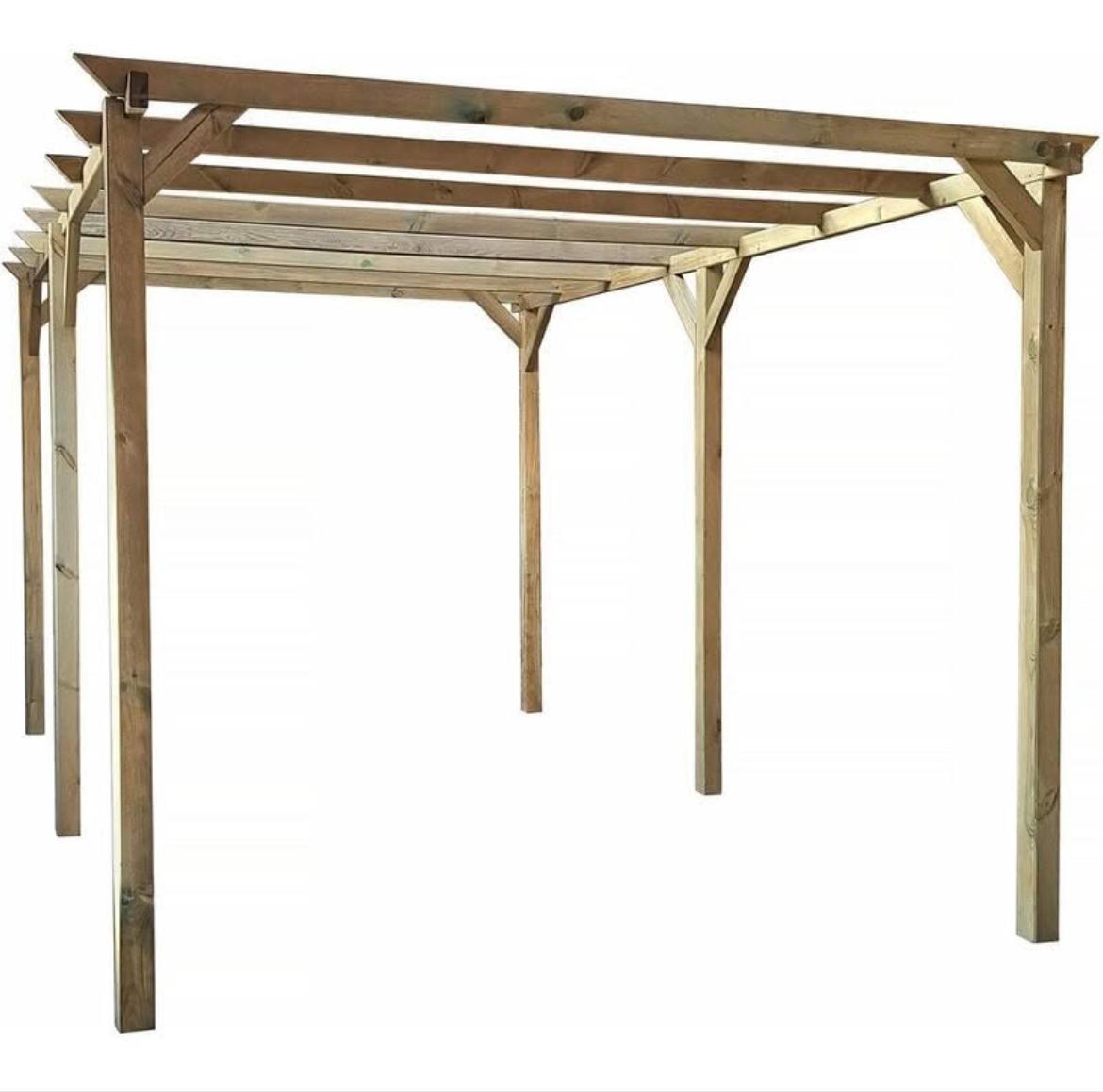pergola PERGOLA PERGOLATO STRUTTURA GAZEBO IN LEGNO TETTOIA GIARDINO ESTERNO COPERTURA AUTO 3x6 MT 547 - immagine 1