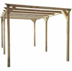 PERGOLA PERGOLATO GAZEBO IN LEGNO TETTOIA GIARDINO CON TELO COPERTURA AUTO 3x6 MT 547
