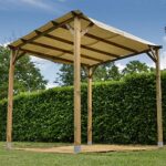 PERGOLA PERGOLATO GAZEBO IN LEGNO TETTOIA DA GIARDINO TELO COPERTURA 3x3 MT - immagine 5