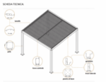 PERGOLA BIOCLIMATICA GAZEBO PERGOLATO 3x3 MT ALLUMINIO LAMELLE GIARDINO BIANCA - immagine 3