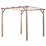 Kit pergola pergolato legno 3x3 mt copertura 2 pz arella cannette bambu 1,5x3 mt 911cin - immagine 5