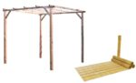 Kit pergola pergolato legno 3x3 mt copertura 2 pz arella mezza canna bambù 1,5x3 719bea