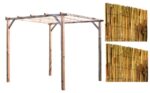 Kit pergola pergolato legno 3x3 mt copertura 2 pz arella cannette bambu 1,5x3 mt 911cin