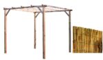 Kit pergola pergolato legno 3x3 mt copertura 2 pz arella cannette bambu 1,5x3 mt 911cin - immagine 7