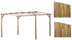 Kit pergola pergolato legno 3x4 mt copertura 2 pz arella canna bambù 804vn