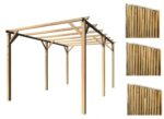 Kit pergola pergolato legno 3x6 mt copertura 3 pz arella 2x3 mt canna bambù 804vn