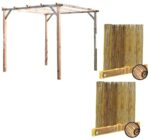 KIT PERGOLA PERGOLATO LEGNO 3X3 MT CON COPERTURA 2 PZ ARELLA CANNETTE BAMBU 719v - immagine 9