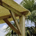 Pergola in legno pergolato da giardino 3x3 mt gazebo + telo copertura + 4 staffe - immagine 2