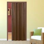 Porta a soffietto scomparsa pvc noce venato rilievo chiusura magnetica casa maniglia cm 215x84  2715 - immagine 4