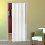 Porta a soffietto scomparsa pvc effetto legno bianco venato rilievo chiusura magnetica casa maniglia cm 215x84  2712 - immagine 6