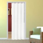 Porta a soffietto scomparsa pvc effetto legno bianco venato rilievo chiusura magnetica casa maniglia cm 215x84  2712 - immagine 5